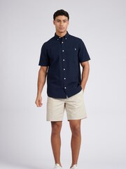 U.S. Polo Assn. Blue Mens Seersucker Short Sleeve Shirt - Image 4 of 8