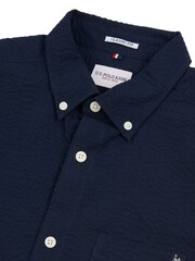 U.S. Polo Assn. Blue Mens Seersucker Short Sleeve Shirt - Image 7 of 8
