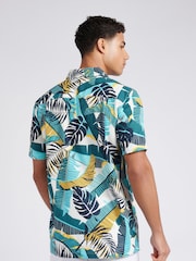 U.S. Polo Assn. Multi Mens Palm Print Short Sleeve Shirt - Image 2 of 8