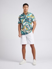 U.S. Polo Assn. Multi Mens Palm Print Short Sleeve Shirt - Image 4 of 8
