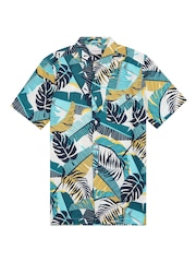 U.S. Polo Assn. Multi Mens Palm Print Short Sleeve Shirt - Image 5 of 8