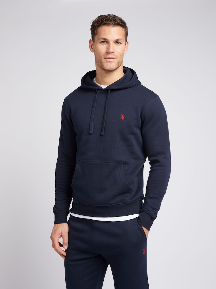 U.S. Polo Assn. Blue Mens Classic Fit 100% Cotton Double Horsemen Hoodie - Image 1 of 7
