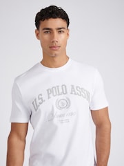 U.S. Polo Assn. White Mens Classic Fit Premium Graphic 100% Cotton T-Shirt - Image 3 of 8