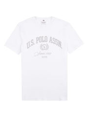 U.S. Polo Assn. White Mens Classic Fit Premium Graphic 100% Cotton T-Shirt - Image 5 of 8