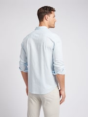 U.S. Polo Assn. Blue Chrome Linen Blend Mens Shirt - Image 2 of 10
