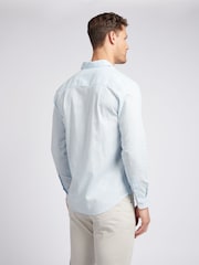 U.S. Polo Assn. Blue Chrome Linen Blend Mens Shirt - Image 6 of 10
