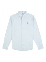 U.S. Polo Assn. Blue Chrome Linen Blend Mens Shirt - Image 7 of 10