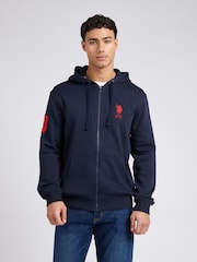 U.S. Polo Assn. Blue Mens Classic Fit 100% Cotton Player 3 Zip-Up Hoodie - Image 1 of 9