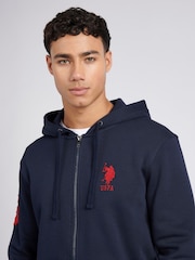 U.S. Polo Assn. Blue Mens Classic Fit 100% Cotton Player 3 Zip-Up Hoodie - Image 3 of 9
