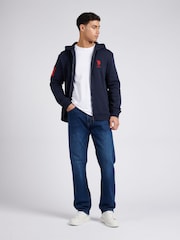 U.S. Polo Assn. Blue Mens Classic Fit 100% Cotton Player 3 Zip-Up Hoodie - Image 4 of 9
