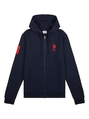 U.S. Polo Assn. Blue Mens Classic Fit 100% Cotton Player 3 Zip-Up Hoodie - Image 6 of 9