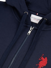 U.S. Polo Assn. Blue Mens Classic Fit 100% Cotton Player 3 Zip-Up Hoodie - Image 8 of 9
