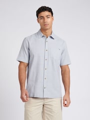 U.S. Polo Assn. Blue Mens Seersucker Stripe Short Sleeve Shirt - Image 1 of 9