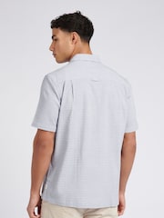 U.S. Polo Assn. Blue Mens Seersucker Stripe Short Sleeve Shirt - Image 2 of 9