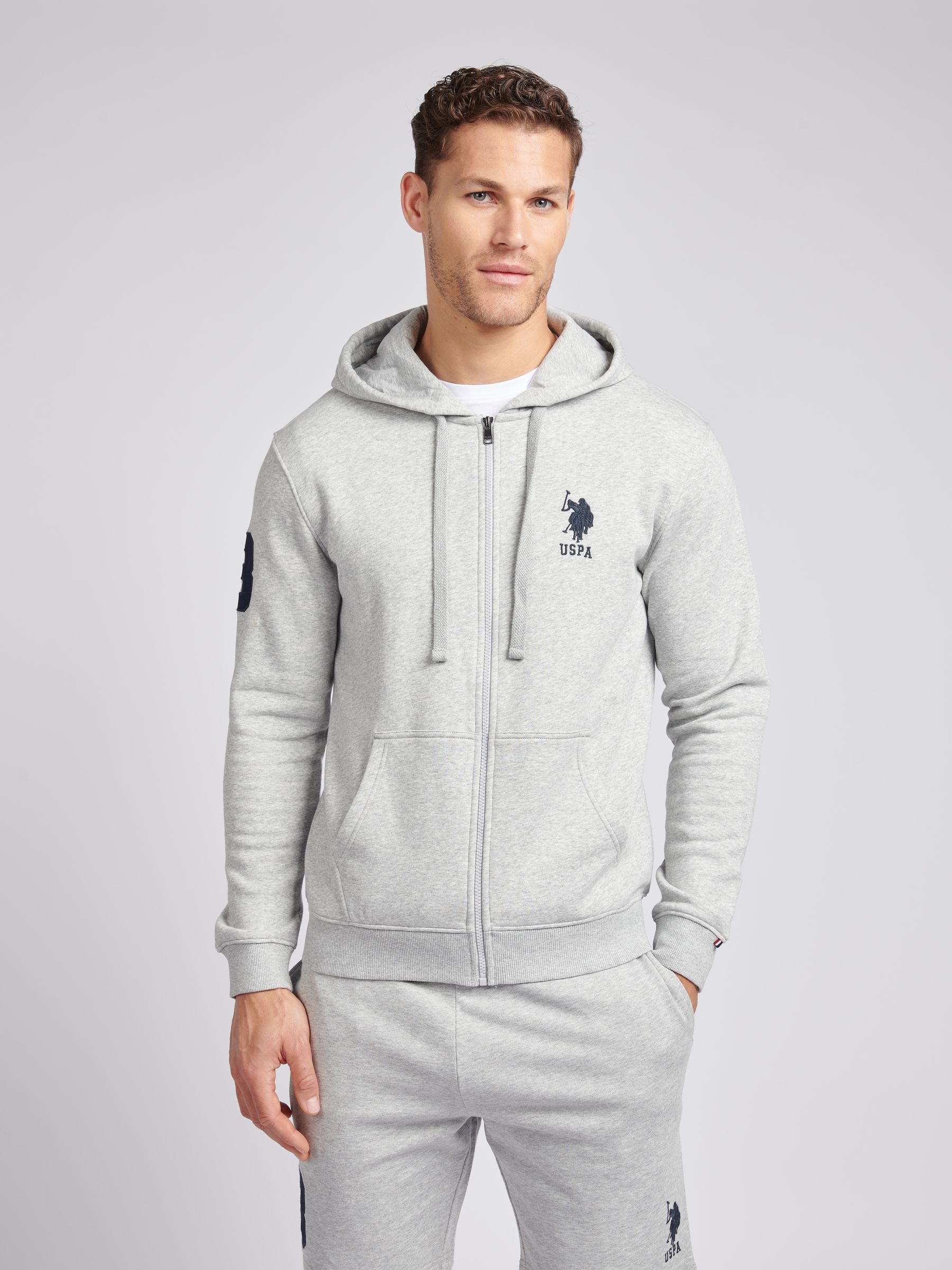 Buy U.S. Polo Assn. Grey Mens Classic Fit Player 3 Zip Up Hoodie from Next Canada