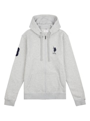 U.S. Polo Assn. Grey Mens Classic Fit 100% Cotton Player 3 Zip-Up Hoodie - Image 7 of 9