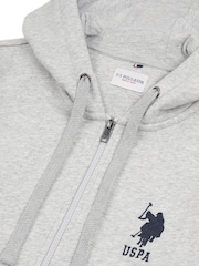 U.S. Polo Assn. Grey Mens Classic Fit 100% Cotton Player 3 Zip-Up Hoodie - Image 9 of 9