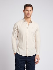 U.S. Polo Assn. Brown Linen Blend Mens Shirt - Image 1 of 7