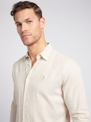 U.S. Polo Assn. Brown Linen Blend Mens Shirt - Image 4 of 7