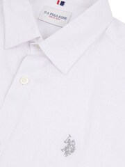U.S. Polo Assn. White Linen Blend Mens Short Sleeve Shirt - Image 7 of 8