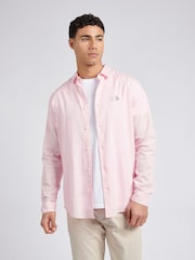 U.S. Polo Assn. Pink Linen Blend Mens Shirt - Image 1 of 8