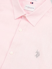 U.S. Polo Assn. Pink Linen Blend Mens Shirt - Image 7 of 8