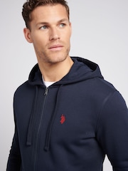 U.S. Polo Assn. Blue Mens Classic Fit 100% Cotton Double Horsemen Zip Up Hoodie - Image 2 of 8