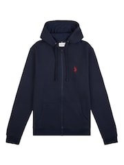 U.S. Polo Assn. Blue Mens Classic Fit 100% Cotton Double Horsemen Zip Up Hoodie - Image 6 of 8