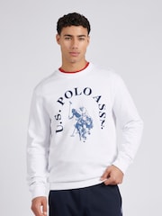 U.S. Polo Assn. White Classic Fit Mens Chest Graphic Sweatshirt - Image 1 of 8