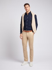 U.S. Polo Assn. Dark Blue Stretch Cotton Mens Poplin Shirt - Image 2 of 7