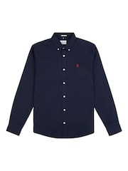 U.S. Polo Assn. Dark Blue Stretch Cotton Mens Poplin Shirt - Image 5 of 7