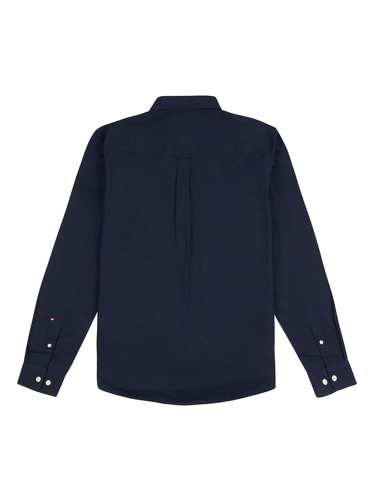 U.S. Polo Assn. Dark Blue Stretch Cotton Mens Poplin Shirt - Image 6 of 7