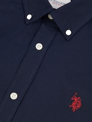 U.S. Polo Assn. Dark Blue Stretch Cotton Mens Poplin Shirt - Image 7 of 7