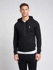 U.S. Polo Assn. Black Mens Classic Fit 100% Cotton Double Horsemen Zip Up Hoodie - Image 1 of 8