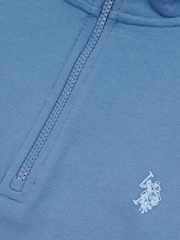 U.S. Polo Assn. Blue Mens Classic Fit Quarter Zip Sweatshirt - Image 8 of 8