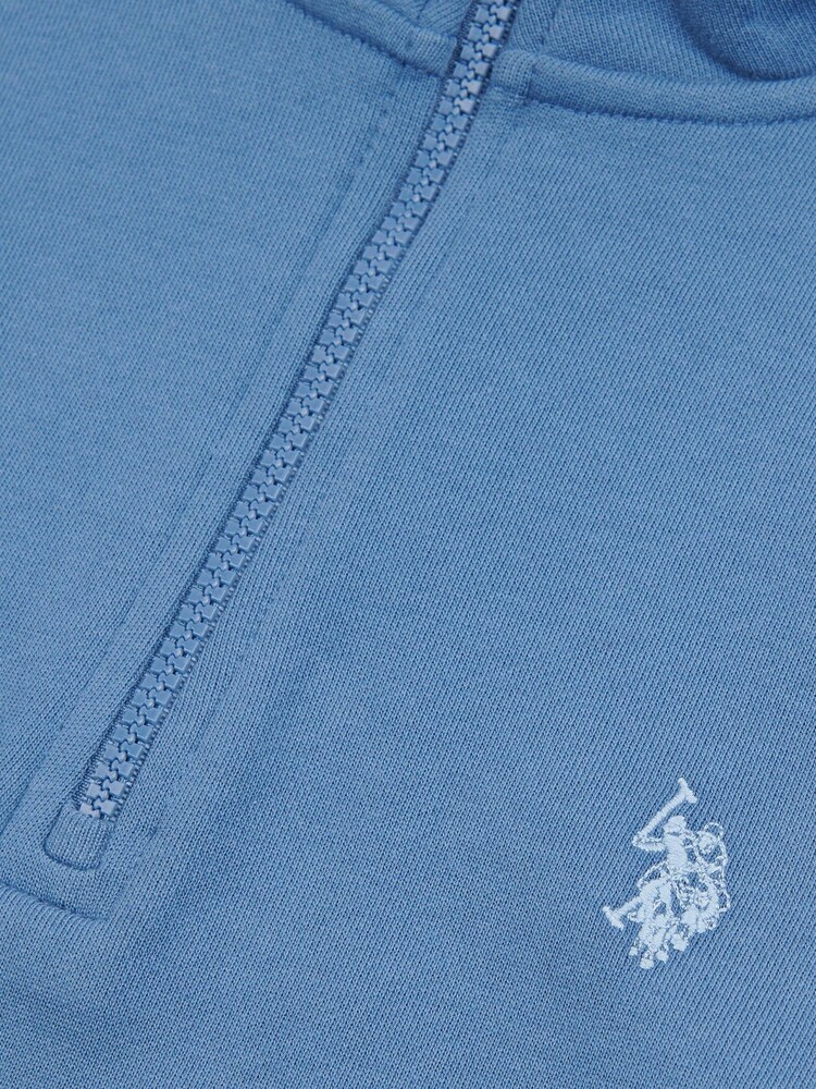 U.S. Polo Assn. Blue Mens Classic Fit Quarter Zip Sweatshirt - Image 8 of 8