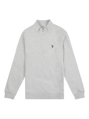 U.S. Polo Assn. Grey Mens Classic Fit Quarter Zip Sweatshirt - Image 1 of 3