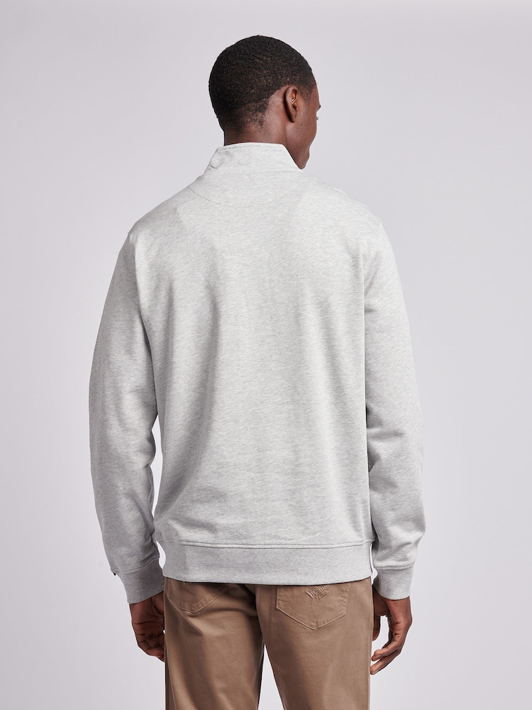 U.S. Polo Assn. Grey Mens Classic Fit Quarter Zip Sweatshirt - Image 2 of 8 U.S. Polo Assn. Grey Mens Classic Fit Quarter Zip Sweatshirt - Image 2 of 8