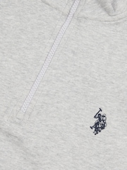 U.S. Polo Assn. Grey Mens Classic Fit Quarter Zip Sweatshirt - Image 3 of 3