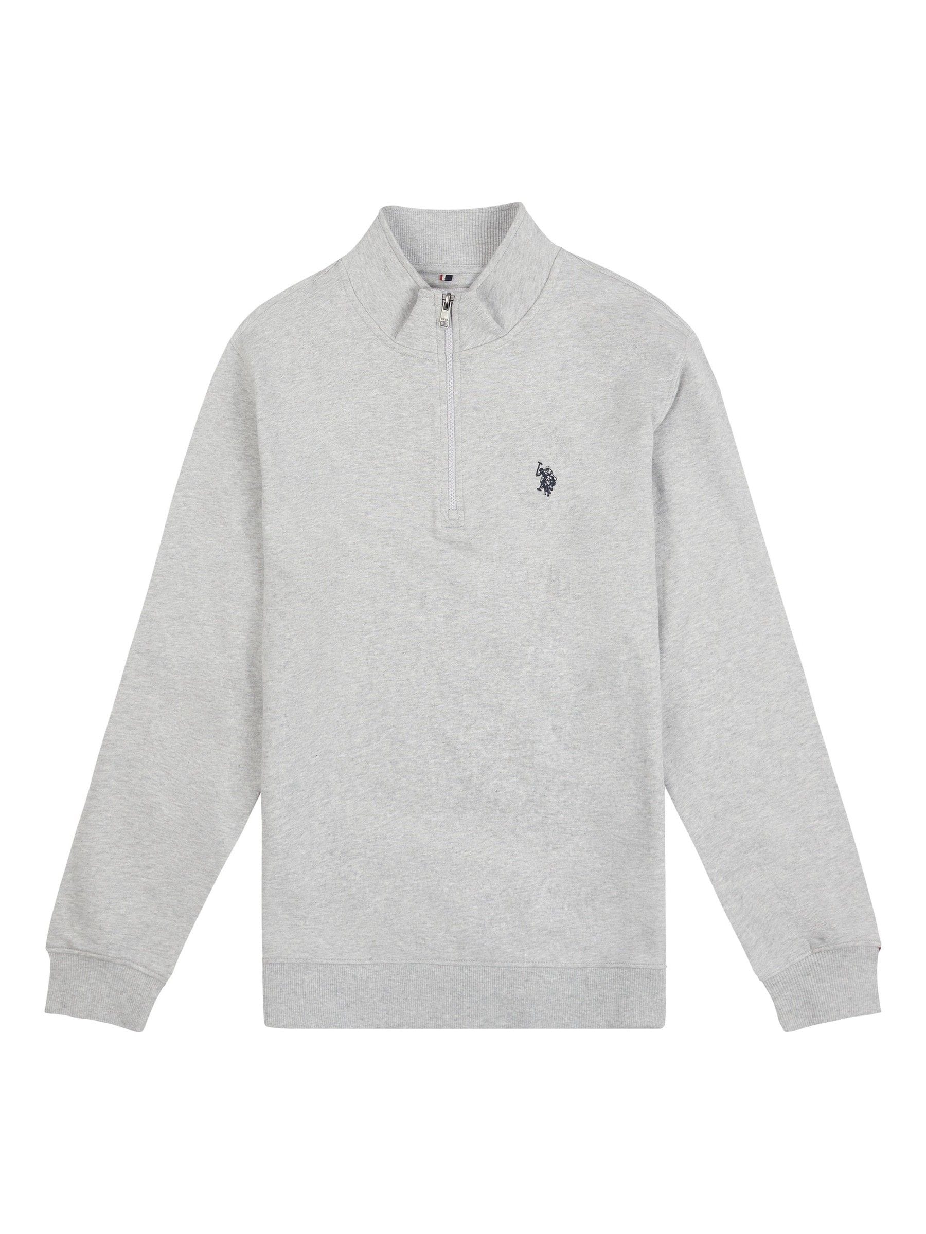 Buy U.S. Polo Assn. Grey Mens Classic Fit Quarter Zip Sweatshirt