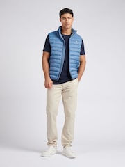 U.S. Polo Assn. Blue Classic Fit Mens Check Texture 100% Cotton T-Shirt - Image 4 of 8
