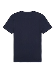 U.S. Polo Assn. Blue Classic Fit Mens Check Texture 100% Cotton T-Shirt - Image 6 of 8