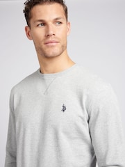 U.S. Polo Assn. Grey Classic Fit Mens Double Horsemen Sweatshirt - Image 2 of 8