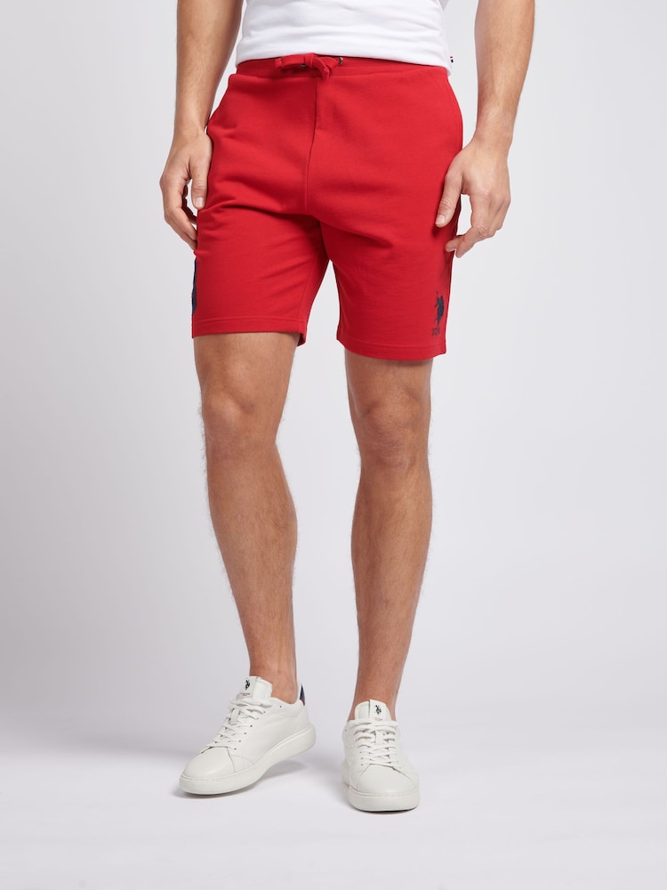 U.S. Polo Assn. Red Mens Classic Fit 100% Cotton Player 3 Sweat Shorts - Image 1 of 8