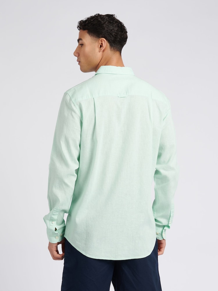 U.S. Polo Assn. Green Linen Blend Mens Shirt - Image 2 of 8