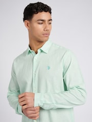 U.S. Polo Assn. Green Linen Blend Mens Shirt - Image 3 of 8
