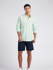 U.S. Polo Assn. Green Linen Blend Mens Shirt - Image 4 of 8