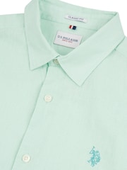 U.S. Polo Assn. Green Linen Blend Mens Shirt - Image 7 of 8