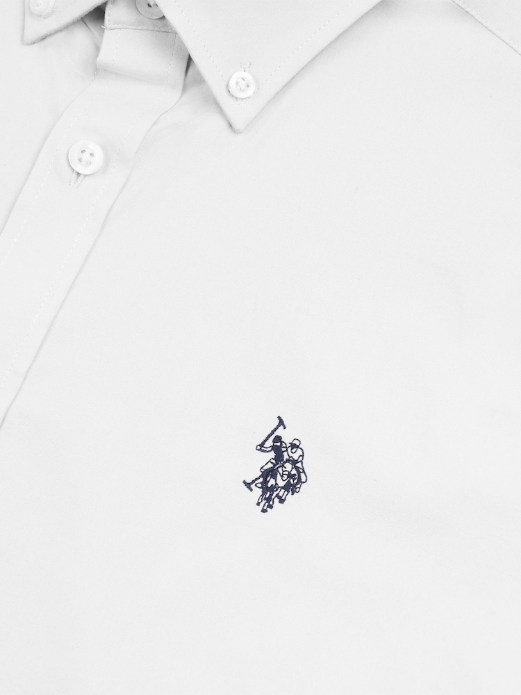 U.S. Polo Assn. White Stretch Cotton Mens Poplin Shirt - Image 3 of 3