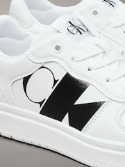 Calvin Klein White Low Cut Lace-Up Sneakers - Image 7 of 7